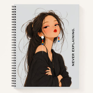 Never Explaining. Aesthetic Attitude Girl Notebook