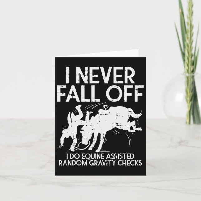 Never Fall Off Horse Funny Horseback Riding Equest Card (Front)