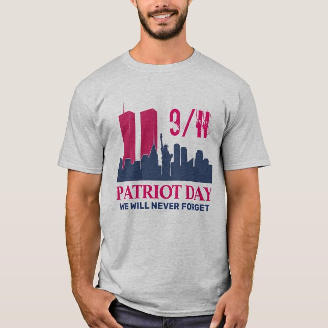 Never Forget 911 20th Anniversary Patriot Day 2021 T-Shirt (Front)