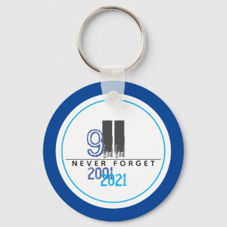 Never Forget 911 Blue World Trade Centre Key Ring