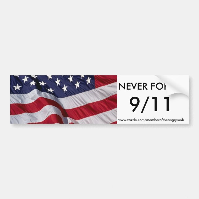 NEVER FORGET 9/11 bumper sticker (Front)