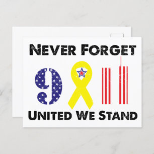 Never Forget 9 11 United We Stand Postcard