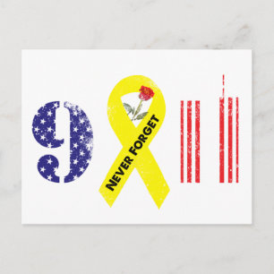 Never Forget 9 11 Yellow Ribbon Postcard