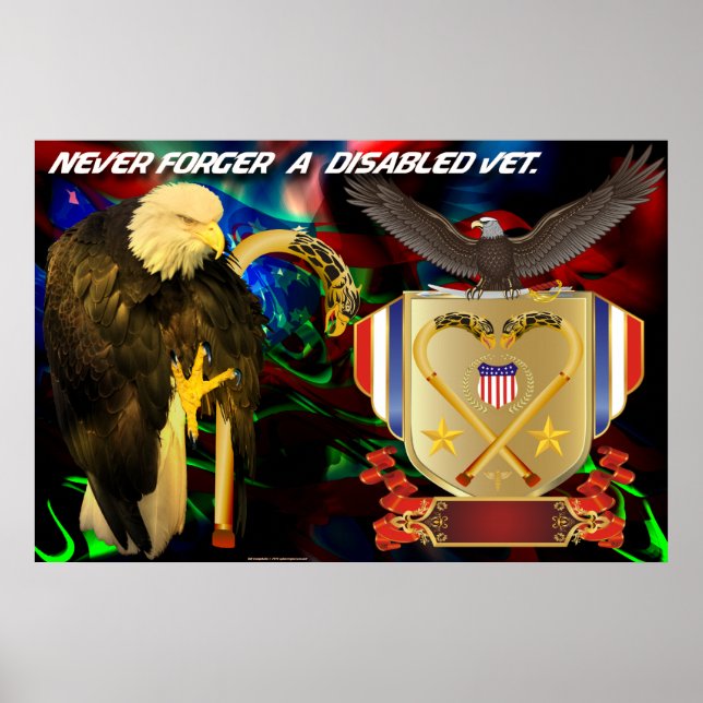 Never-forget-a-disabled-vet Poster (Front)