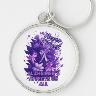 Never Forget Alzheimer's Affects Us All - End Alz Key Ring