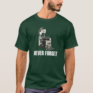 Never Forget Antique Camera Dark T-Shirt