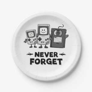 Never Forget Casse tape Vintage  90s aesthetic Paper Plate