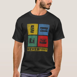 Never Forget Cassette Tape VHS Gamer Old School Mu T-Shirt