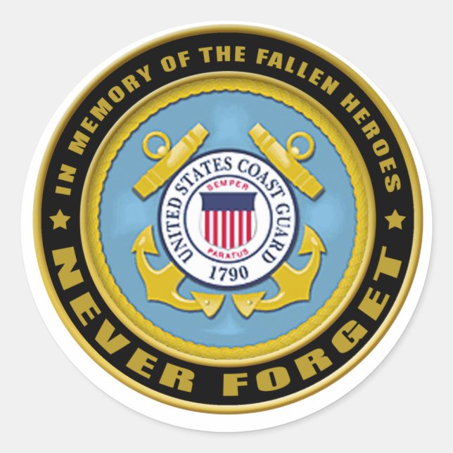 Never Forget Coast Guard copy Classic Round Sticker (Front)