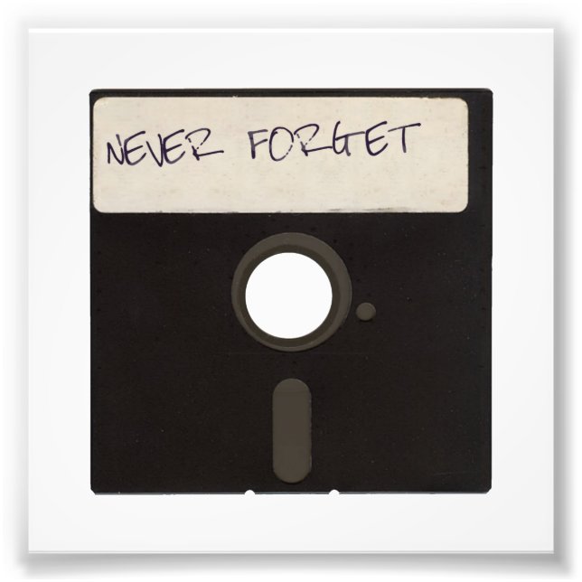 Never Forget Computer Floppy Discs Photo Print (Front)
