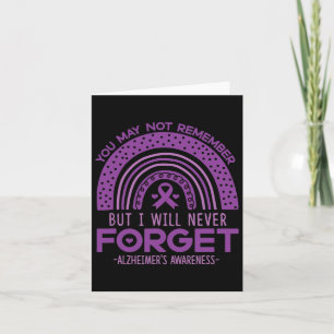 Never Forget Dementia Patients Purple Ribbon  Card