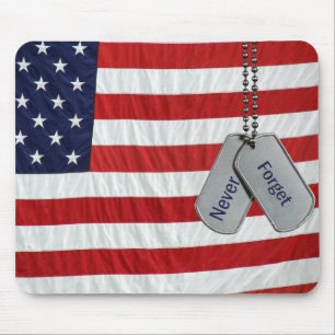 Never Forget Dog Tags Mouse Pad