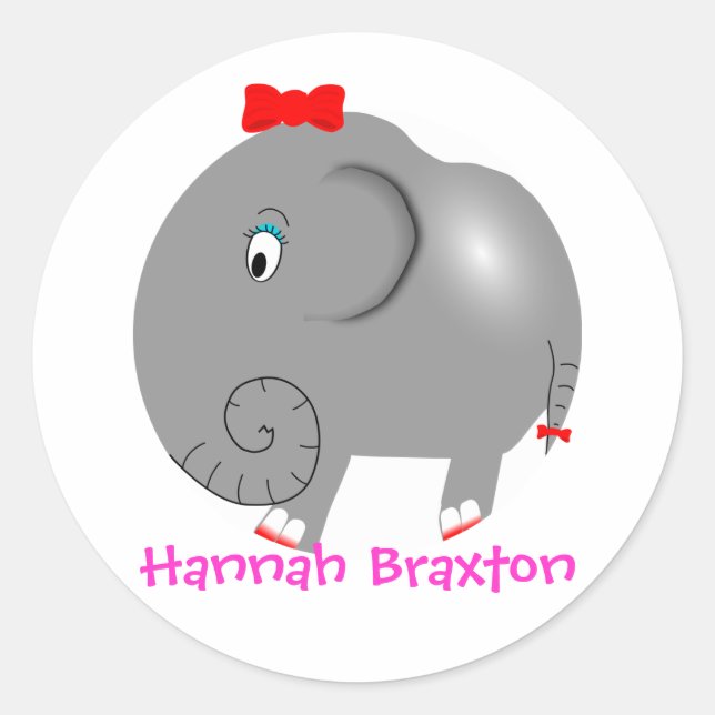 Never Forget Elephant Personalised Name Label (Front)