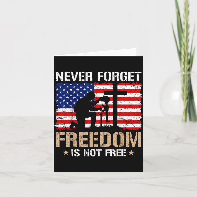 Never Forget Freedom Isnt Memorial Day Flag US Card (Front)