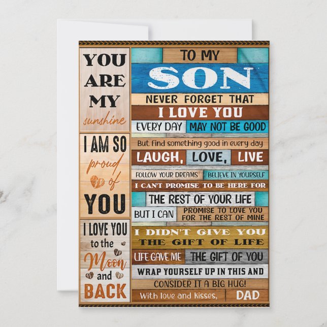 Never Forget I Love U - Dad To Son  Holiday Card (Front)