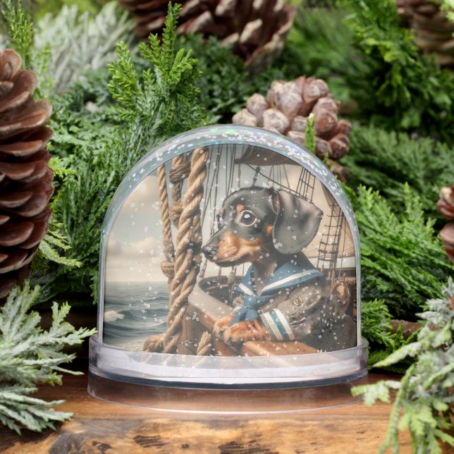 Never Forget Me Dachshund Snowglobe (Winter)