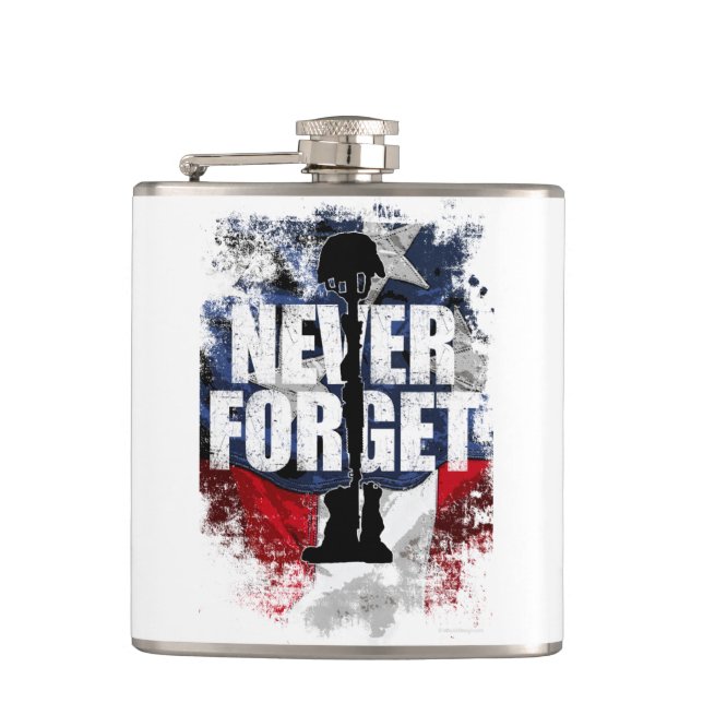 Never Forget (Memorial Day) Hip Flask (Front)