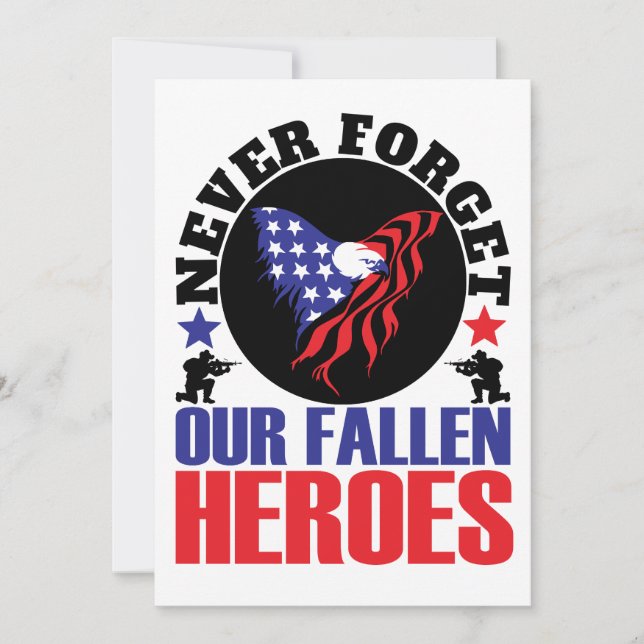 Never Forget our Fallen Heroes Invitation (Front)