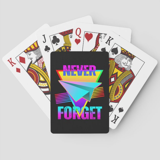 Never Forget Paper Aeroplane Playing Cards (Back)