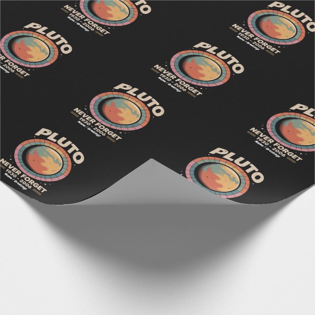 Never Forget Pluto 1930-2006 Funny Retro Space  Wrapping Paper (Corner)