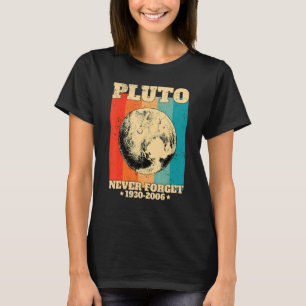 Never Forget Pluto Retro Space Science T-Shirt