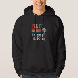 Never Forget Pluto Retro Style Space Science astro Hoodie