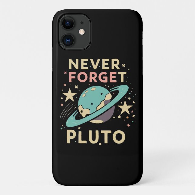Never Forget Pluto Space Science Case-Mate iPhone Case (Back)