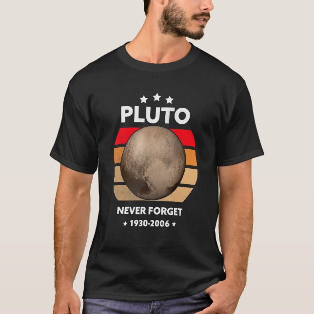 Never Forget Pluto Vintage Space T-Shirt (Front)
