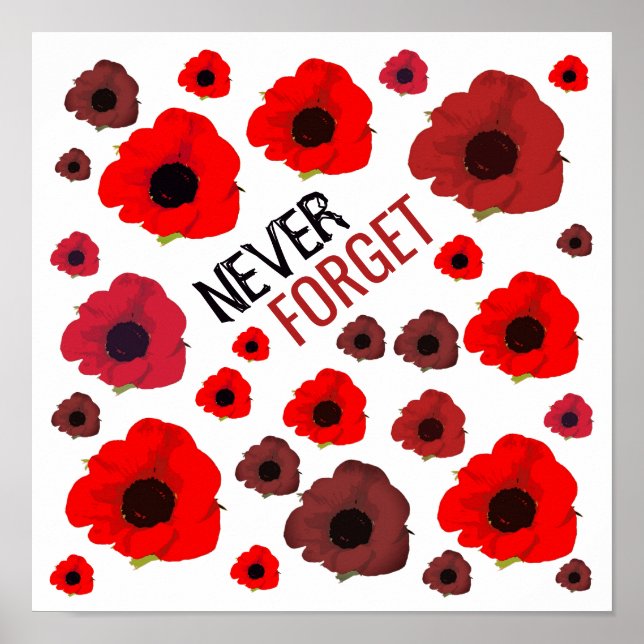 Never Forget, Poppy Flower Poster (Front)