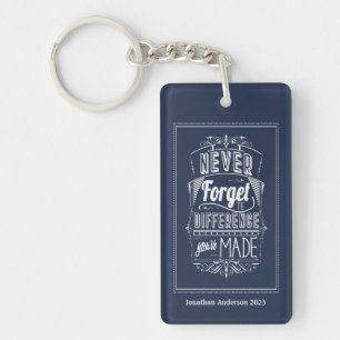Never Forget Retirement Appreciation Key Ring