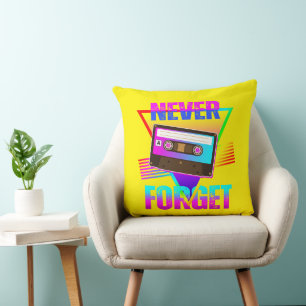 Never Forget Retro Cassette Tape Recorder Cushion