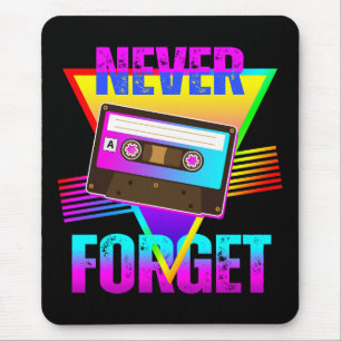 Never Forget Retro Cassette Tape Recorder Mouse Pad