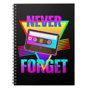 Never Forget Retro Cassette Tape Recorder Notebook