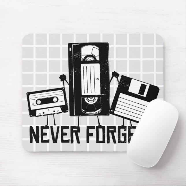 Never Forget Retro Grid Mouse Pad (With Mouse)