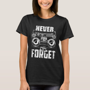 Never Forget Retro Vintage Boom Box Cassette Graph T-Shirt