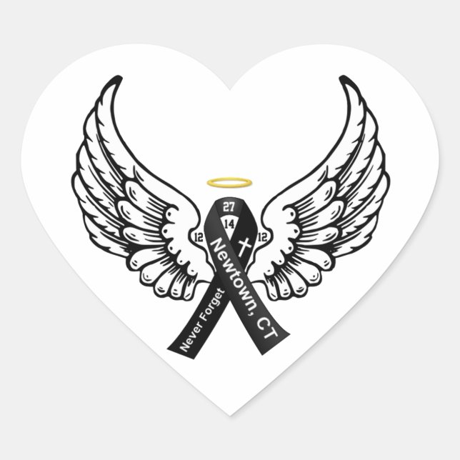 Never Forget Sandy Hook Elementary Heart Sticker (Front)