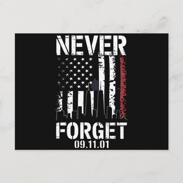 Never Forget September 11 2001 Memorial Day  Postcard (Front)