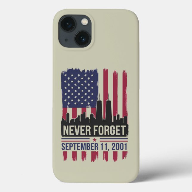 Never Forget September 11 2001 Memorial Day USA Case-Mate iPhone Case (Back)
