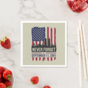 Never Forget September 11 2001 Memorial Day USA Napkin