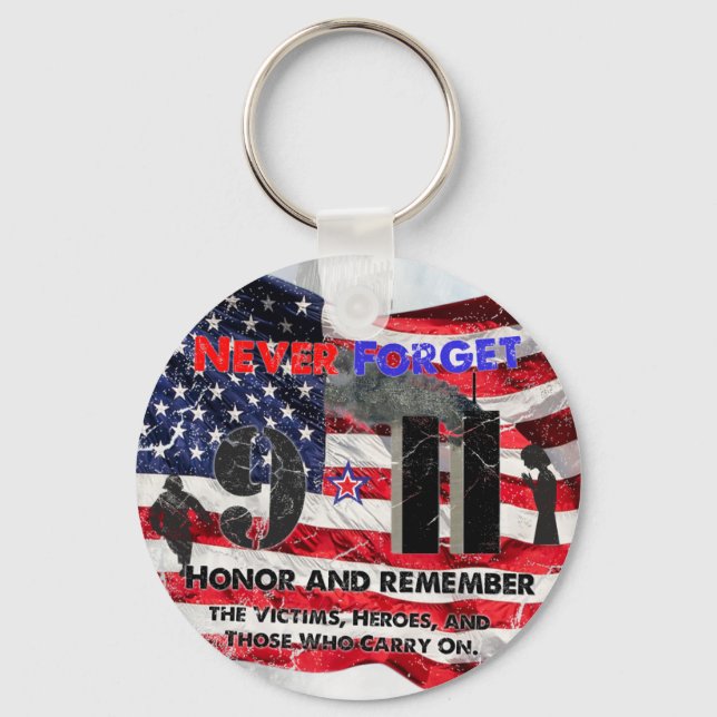 Never Forget September 11 Key Ring (Front)