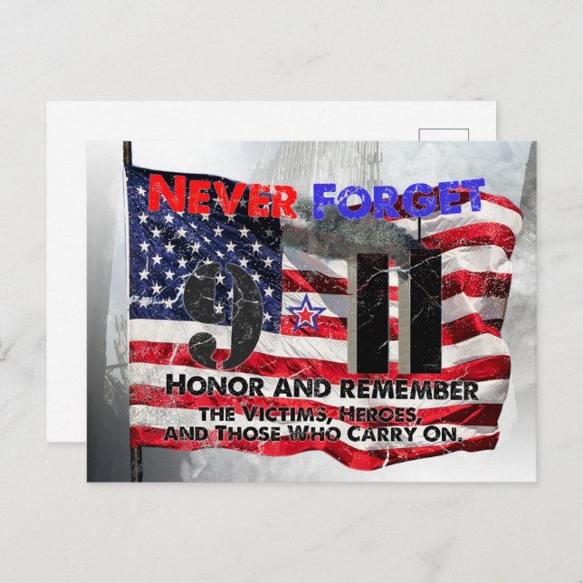 Never Forget September 11 Postcard (Front/Back)