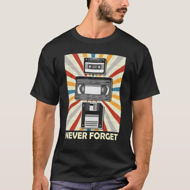 Never Forget Tee Videocassette Floppy Disc Vhs 1 (Front)