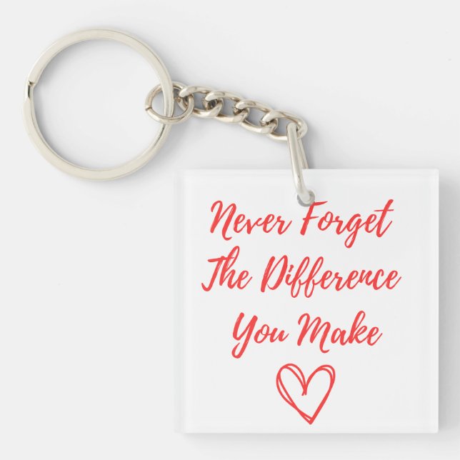 Never Forget The Difference You Make, Thankful Key Ring (Front)
