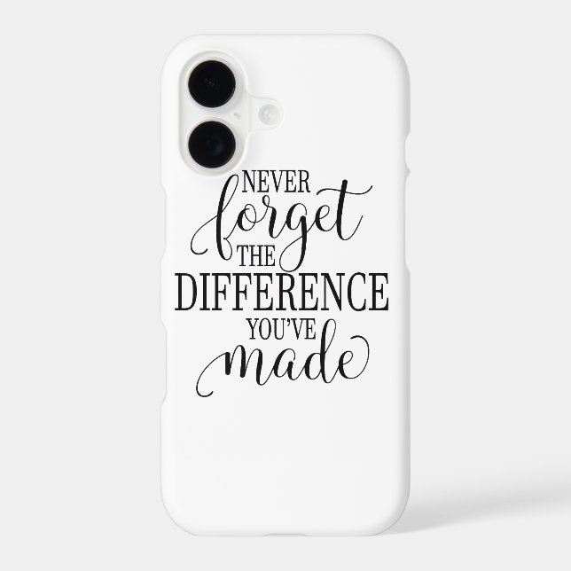 Never Forget the Difference You’ve Made (Back)