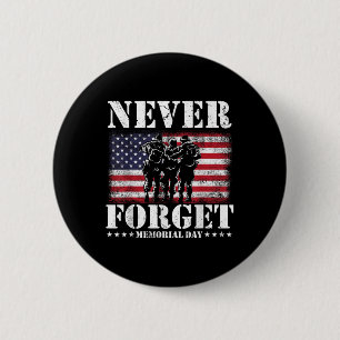 Never Forget Usa Flag Memorial Day 6 Cm Round Badge