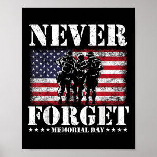 Never Forget Usa Flag Memorial Day  Poster