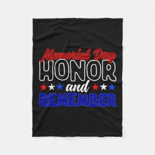 Never Forget Veteran Honour And Remember Memorial Fleece Blanket