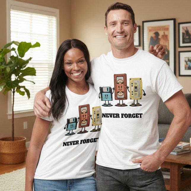 Never Forget VHS Cassette Floppy Disk Retro  T-Shirt (Creator Uploaded)