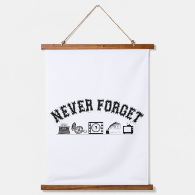 Never Forget – Vintage Essentials Hanging Tapestry (Front)
