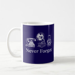Never Forget Vintage Technology Coffee Mug